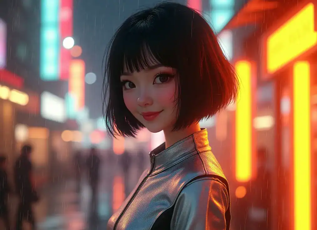 AI 휴머노이드 로봇이 우리를 바라보고 웃고 있다.