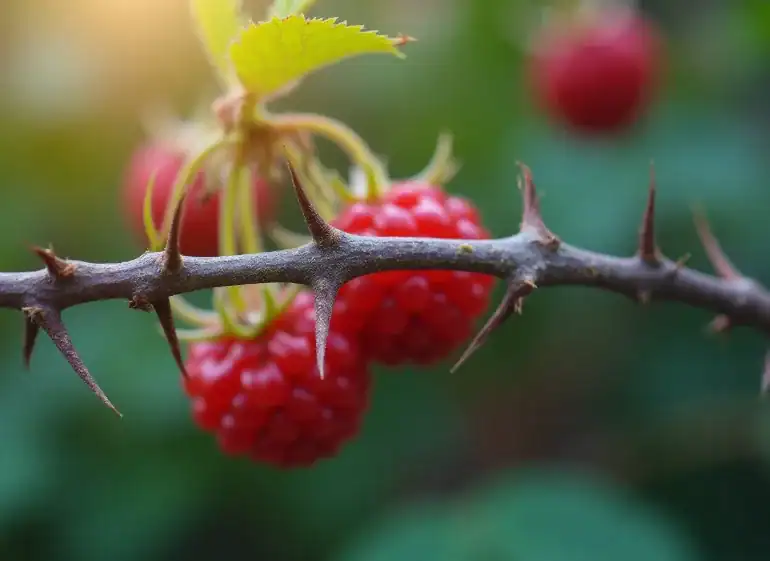Gambar pohon berduri dengan buah, mewakili kemelekatan yang menghindar.