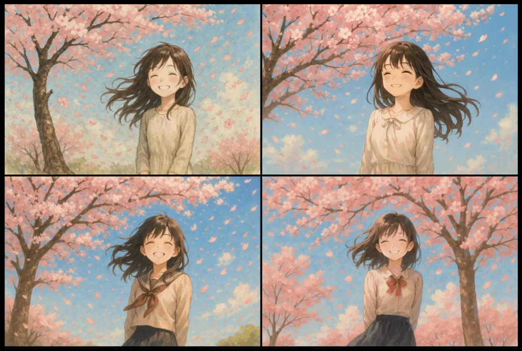 A schoolgirl character made from a conch.