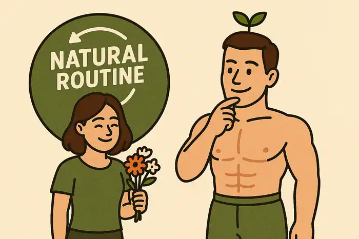 A muscular man and a flower-loving woman side by side.