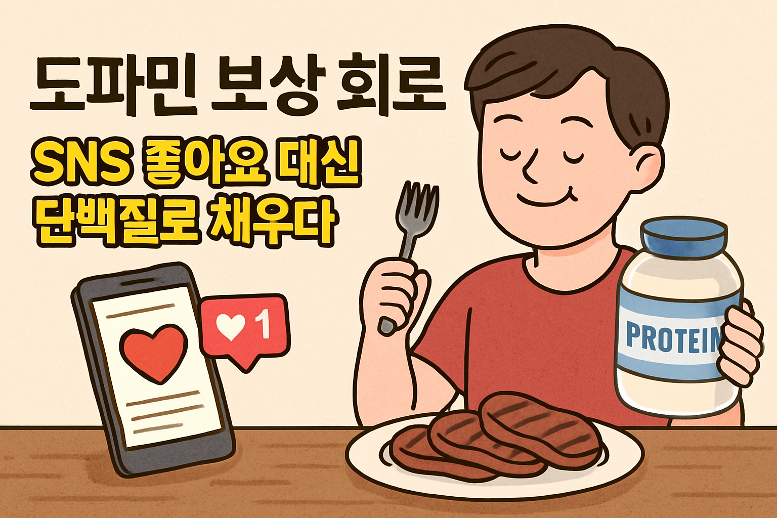 Dopamine Reward Circuit Fills Up on Protein Instead of Social Media Likes