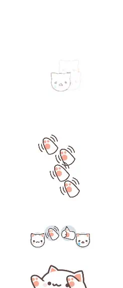 봉고캣 고양이가 이모티콘을 위로 쏘아대고 있다.