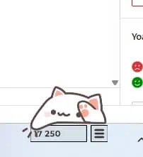 고양이가 오른쪽 발로 밑을 두드리는 사진.