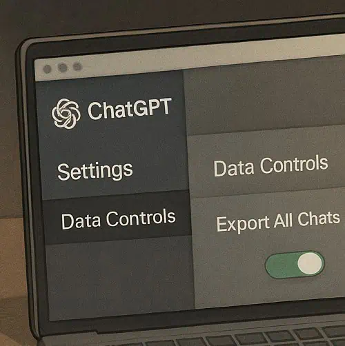 ChatGPT 설정 화면을 일러스트로 표현한 장면.