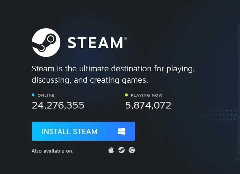 스팀 설치 화면.