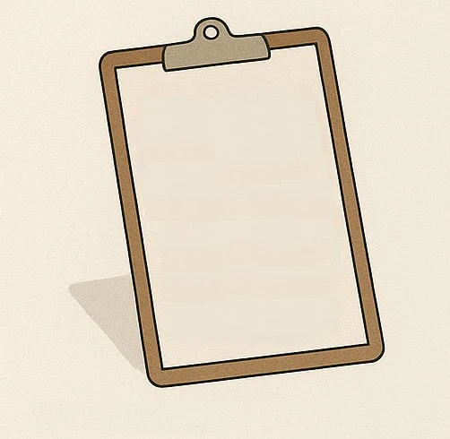 기록을 적는 메모지.