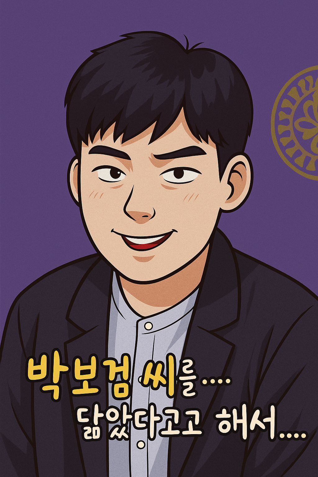 Min Seo Gong Yi character, AI cut incident related image. 2D illustration resembling Park Bo Gum.
