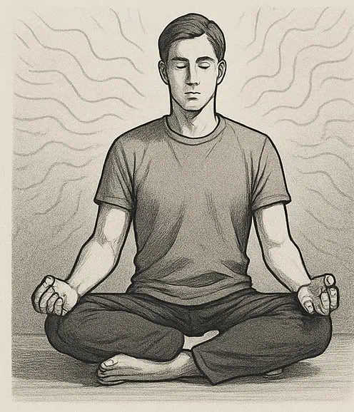 Image of a man immersed in meditation.