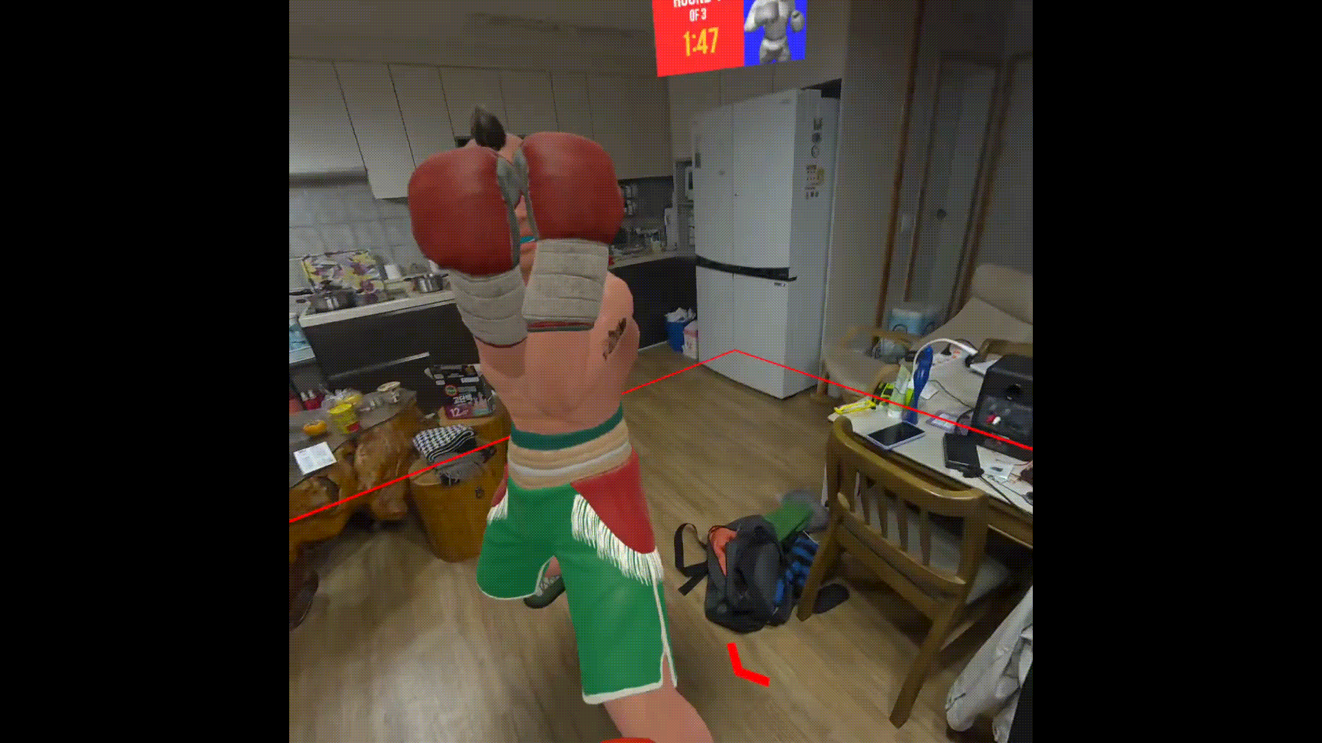 Ducking in the opposite direction, spilling your fist and KOing with a series of counters.