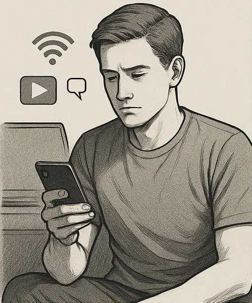 A man tired of social media stimulation.